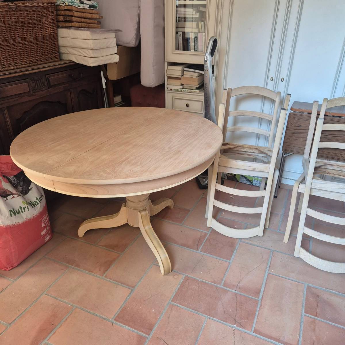 Aérogommage table en merisier Le Beausset